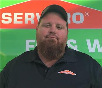SERVPRO Crew Chief Ricky is shown, male employee, beard and hat on
